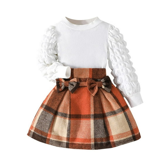 NIEWTR Toddler Girl Clothes Long Sleeve Color Block Crewneck Sweatshirt Pants or Skirt Set Fall Winter Outfits Fall Winter Set