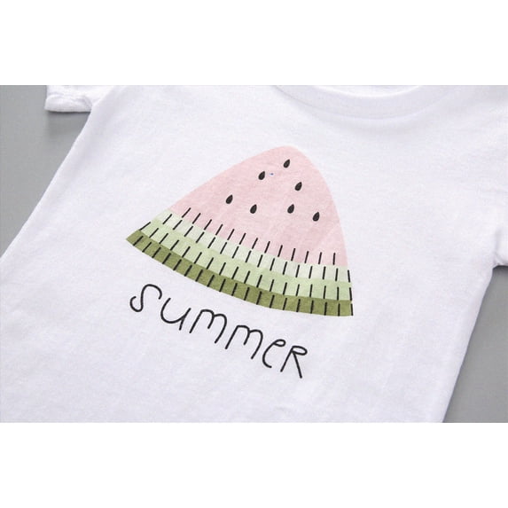 NIEWTR Toddler Girl Clothes Summer Outfits Cute Baby Short Sleeve T-shirt Shorts Pajamas & Dailywear Set(Green,6-12 Months)