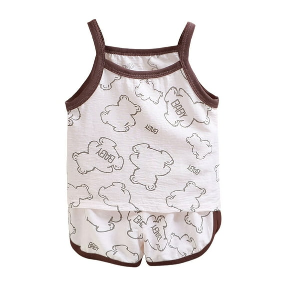 NIEWTR Toddler Girls 2Pcs Cute Flower Summer Outfits Set – Short Sleeve T-Shirt + Shorts Gift Set Summer 2Pcs Gift Outfits Set T-shirt Short Sets Brown 12-18 Months