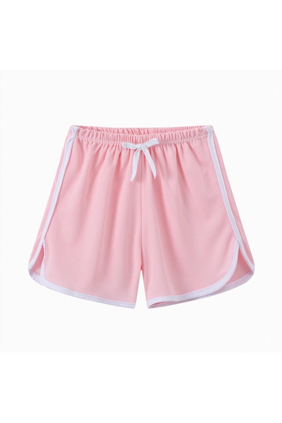 Toddler Girls Athletic Shorts 0-24Monthes 2T 3T 4T 5T 6T Children Summer Clothes Sweat Shorts Casual Summer Elastic Waist Soft Cotton Lounge Shorts(A-Pink,4 Year)