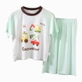 thumbnail image 1 of NIEWTR Toddler Girls Boys 2Pcs Summer Outfit Short Sleeve Tee & Pull-on Shorts Soft Breathable Pajamas Set for 2T 3T 4T Daily Loungewear(A-Light Green,3-4 Years), 1 of 6
