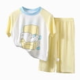thumbnail image 1 of NIEWTR Toddler Girls Boys 2Pcs Summer Outfit Short Sleeve Tee & Pull-on Shorts Soft Breathable Pajamas Set for 2T 3T 4T Daily Loungewear(A-Yellow,12-14 Years), 1 of 6