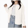 thumbnail image 1 of NIEWTR Toddler Girls Boys Cardigans Baby Sweater School Uniform Sweater Kids Knit Long Sleeve Open Front Outerwear 1T 2T 3T 4T 5T 6T 7T Cute Sweater(A-White,90), 1 of 5