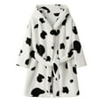 thumbnail image 1 of NIEWTR Toddler Girls Boys Sleepwear Kids Pajamas Night Robe Flannel Bathrobes Warm Hooded Baby Cartoon Coat Jacket Cute Child Leisure Wear for 1-7 Years(A03-White,1-2 Years), 1 of 2