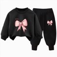 thumbnail image 1 of NIEWTR Toddler Girls Girls Winter Pajama Set 2 Piece Warm Plush Pullover Tops & Pants Ribbed Sleep wear 2PCS Pcs Outfits 2t 3t 4t 5t 6t 7t Kids Winter Pajamas(A-Black,5-6 Years), 1 of 5