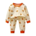 thumbnail image 1 of NIEWTR Toddler Girls Kids Pajamas Pjs Long Sleeve Snug fit 12M-8Y 2pcs Soft Jammies Loungewear Long sleeve Pjs for Girls 6 9 12 18 24 Months 2T 3T 4T (3-4 Years,Orange), 1 of 5