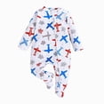 thumbnail image 1 of NIEWTR Toddler Girls Long Sleeve Romper Cotton Long Sleeves Pullover Cute Printed Loungewear 0 3 6 9 12 18 24 Months Jumpsuit(A-Blue,0-3 Months), 1 of 4