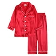 thumbnail image 1 of NIEWTR Toddler Girls Pajama Sets,Snug Fit Long Sleeve Ruffle Sleepwear,Soft Breathable Pjs for Kids,Ages 2-12 Years Fall Winter Outfit Long sleeve Pjs(8-9 Years,Red), 1 of 8