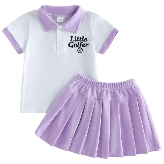 NIEWTR Toddler Girls Summer Outfits Set, 2Pcs Cute Flower Short Sleeve T-Shirt and Pants (1-8Y Gift Set) Summer 2Pcs Gift Outfits Set 2Pcs Summer Beach Outfits 12-18,Purple