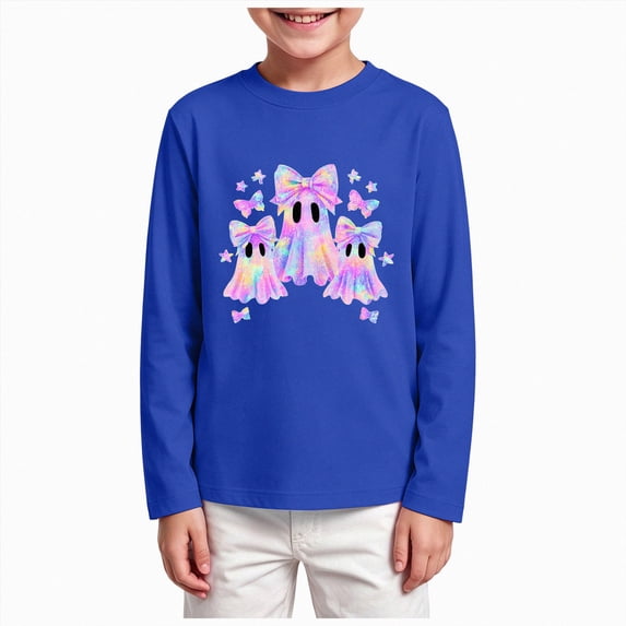 NIEWTR Toddler Halloween Shirts Baby Boy Girls Pumpkin Tshirts Kids Fall Long Sleeve Tee Tops Children Gift 3-15Y