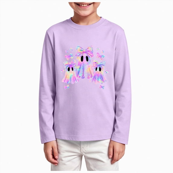 NIEWTR Toddler Halloween Shirts Baby Boy Girls Pumpkin Tshirts Kids Fall Long Sleeve Tee Tops Children Gift 3-15Y