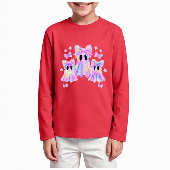 NIEWTR Toddler Halloween Shirts Baby Boy Girls Pumpkin Tshirts Kids Fall Long Sleeve Tee Tops Children Gift 3-15Y