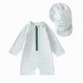 thumbnail image 1 of NIEWTR Toddler Infant Baby Boy Swimsuit Rash Guard One Piece Zipper Bathing Suit Swimwear with Hat(Light Green,2-3 Years), 1 of 4
