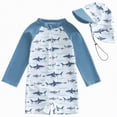 thumbnail image 1 of NIEWTR Toddler Infant Swimsuit One Piece Zipper Soft Baby Bathing Suit with a Hat(Grey,4-5 Years), 1 of 6