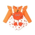 thumbnail image 1 of NIEWTR Toddler Kid Baby Girls Outfits Ruffled Long Sleeve One-Piece Jumpsuit Dress Mesh Dress Printed Outfits Toddler Halloween Tutu Party Dress for Kids Party Pumpkin Dress, 1 of 7
