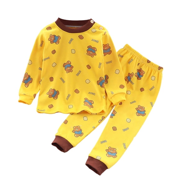 NIEWTR Toddler Kids Baby Girl Solid Pjs Ruffle Long Sleeve Button Shirt Top and Pants Cotton 2Piece Pajamas Set Fall Winter Outfit Long sleeve Pjs(Purple,6-12 Months)