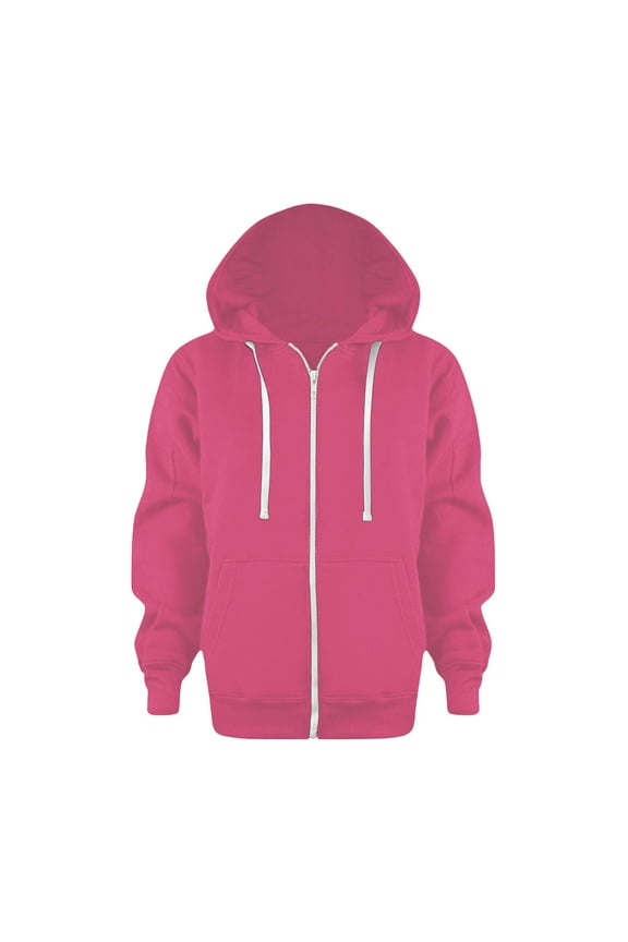 Toddler Little Girls Boys Zip-up Jacket Toddler Hoodie Sweatshirt Light Winter Coat Fall Outwear (7-8 Years,Z05-Hot Pink)