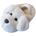 thumbnail image 1 of NIEWTR Toddler Little Girls Winter Home Slippers Fluffy Fuzzy Cartoon Animal Warm Plush Slip-on House Shoes(A-White,11.5), 1 of 3