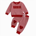 thumbnail image 1 of NIEWTR Toddler Long Sleeve Outfit 2 Pieces Clothes Soft Pullover and Elastic Long Pants Comfy Loungewear for 18-24M 2T-4T Gift Set(A-Watermelon Red,18-24 Months), 1 of 8