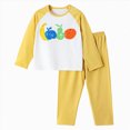 thumbnail image 1 of NIEWTR Toddler Long Sleeve Pajamas Set 2PC Outfits Soft Pullover and Elastic Waist Long Pants Breathable for Girl Girl 2T-5T(A-Yellow,3-4 Years), 1 of 7