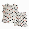 thumbnail image 1 of NIEWTR Toddler Pajamas Set 2 Pieces Short Sleeve Shirt & Elastic Waist Shorts Soft Loungewear for Boy Girl 2T 3T 4T 5T Casual(A-Black,3-6 Months), 1 of 4