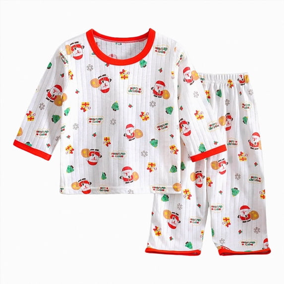 NIEWTR Toddler Pajamas Set for Boys Girls Short Sleeve Round Neck Top + Breathable Shorts 2-Piece Summer Outfits for 18-24M 2T 3T 4T Gift Set(A-Red,4-5 Years)