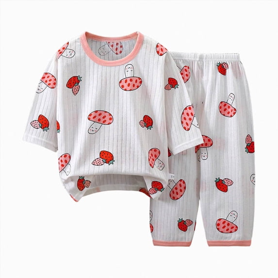 NIEWTR Toddler Pajamas Set for Kids Long Sleeve Top + Elastic Waist Long Pants Soft Comfy for 18-24M 2T-6T Casual Gift 2-Piece Set(A-Red,1-2 Years)
