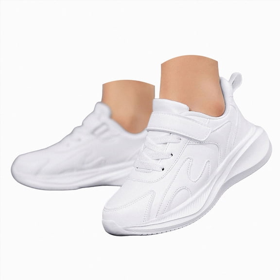NIEWTR Toddler Shoes Boys Boys Barefoot Shoes Kids Breathable Mesh Sneakers Outdoor Slip on Lightweight Athletic Walking Running Shoe(White,13.5)