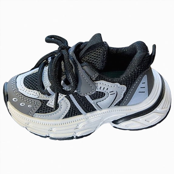 NIEWTR Toddler Shoes Boys Girls Shoes Kids Tennis Breathable Running Athletic Sport Sneakers Children Athletic Sport Tennis Walking Shoes(A-Black,6)