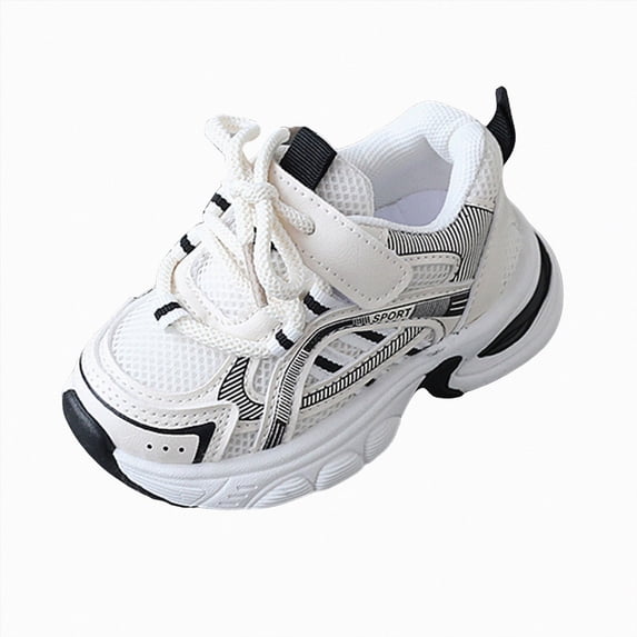 NIEWTR Toddler Shoes Boys Girls Sneakers for Kids Non-Slip Tennis Shoes Fashion Lightweight Breathable Running Sport Athletic(Black,7.5)