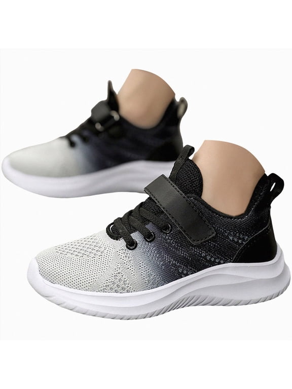 Toddler Shoes Kids Breathable Sneakers Mesh Lightweight Easy Walk Casual Sport Strap Athletic Running Shoes for Boys(White,3)