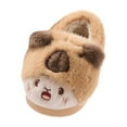 thumbnail image 1 of NIEWTR Toddler Slippers Girls Boys Fuzzy House Kids Slipper with Memory Foam,Non-slip Warm Soft Plush Bedroom Winter Indoor Shoes(A-Khaki,8.5), 1 of 3