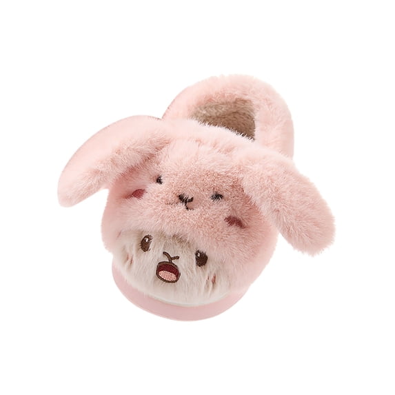 NIEWTR Toddler Slippers Girls Boys Fuzzy House Kids Slipper with Memory Foam,Non-slip Warm Soft Plush Bedroom Winter Indoor Shoes(A-Pink,8.5)