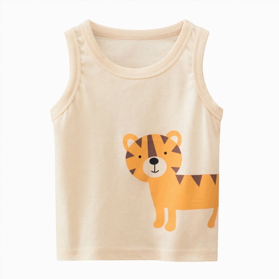 NIEWTR Toddler Summer Clothes Boys Sleeveless T-Shirts 2T 3T 4T 5T 6T Toddler Tank Tops Undershirt Soft Breathable Tees for Sport(B-Beige,6 Years)