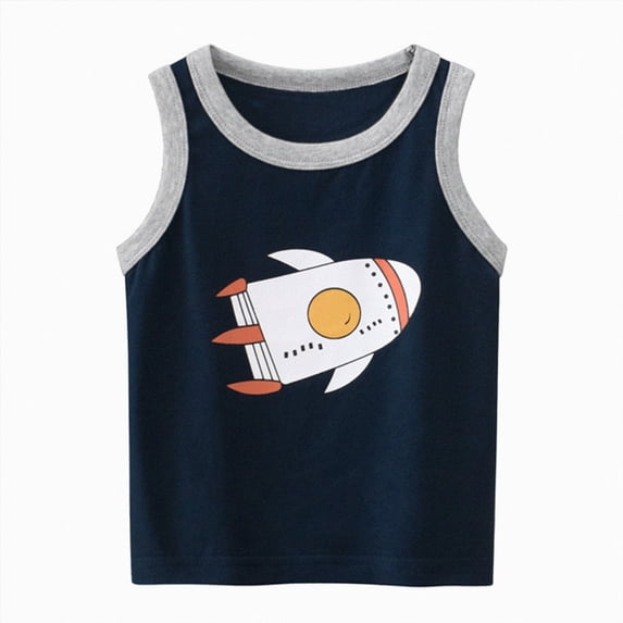 NIEWTR Toddler Summer Clothes Boys Tank Tops Cotton Basic Undershirts Summer Athletic Sleeveless Shirts for Kids Spring Summer Basics(A-Blue,5-6 Years)