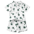 thumbnail image 1 of NIEWTR Toddler Summer Pajamas Set For 12-18 Months Toddler Boy Summer Outfit Short Sleeves T-Shirt Tank Tops Cartoon Print Casual Elastic Shorts 2Pcs 2PCS Set Dailywear Set, 1 of 6