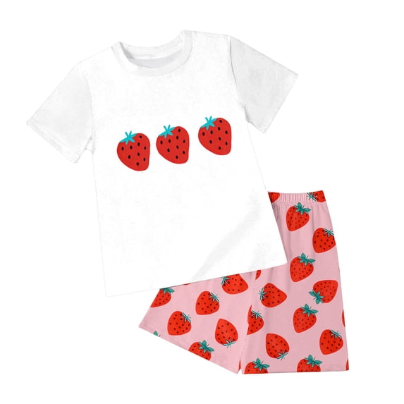 NIEWTR Toddler Summer Pajamas Set For 2-3 Years Toddler Boys Short Sets Cotton Summer Outfits Short Sleeves T-shirt and Elastic Shorts Sets 2Pcs Summer Dailywear Set