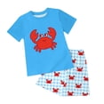 thumbnail image 1 of NIEWTR Toddler Summer Pajamas Set For 7-8 Years Toddler Boys Short Sets Cotton Summer Outfits Short Sleeves T-shirt and Elastic Shorts Sets 2Pcs Summer Dailywear Set, 1 of 6