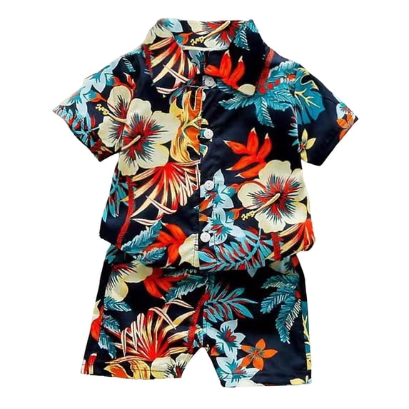 NIEWTR Toddler Summer Pjs Outfit For 12-18 Months Outfit Kids Toddler Boy GirlsShort Sleeves T Shirt Elastic Waistband Casual Elastic Shorts Set 2PCS Outfit Set Dailywear Set