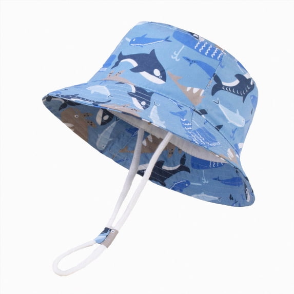 NIEWTR Toddler Sun Hat UPF 50+ Sun Protective Bucket Hat for Kids Boys Girls Wide Brim Summer Beach Fishing Safari Adjustable Hat(A-Blue,1-2 Years)
