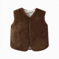 thumbnail image 1 of NIEWTR Toddler Vest Boys Girls Fleece Vest Kids Fall Winter Clothes Boy Sleeveless Jacket Athletic Coat(B-Brown,6-12 Months), 1 of 5