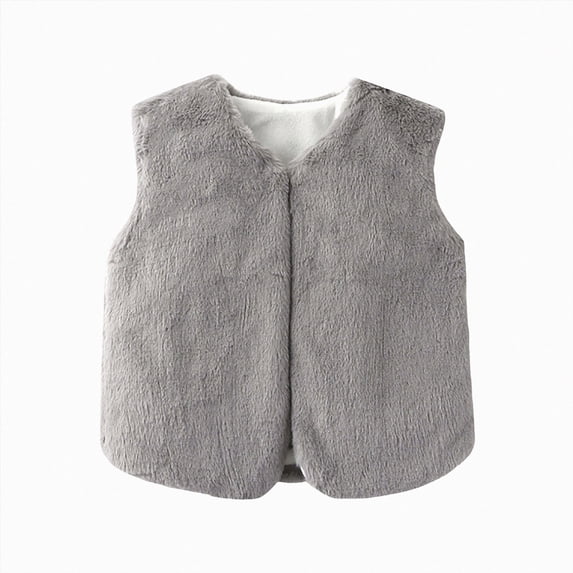 NIEWTR Toddler Vest Boys Girls Fleece Vest Kids Fall Winter Clothes Boy Sleeveless Jacket Athletic Coat(B-Grey,12-18 Months)