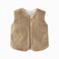 thumbnail image 1 of NIEWTR Toddler Vest Boys Girls Fleece Vest Kids Fall Winter Clothes Boy Sleeveless Jacket Athletic Coat(B-Khaki,3-4 Years), 1 of 5