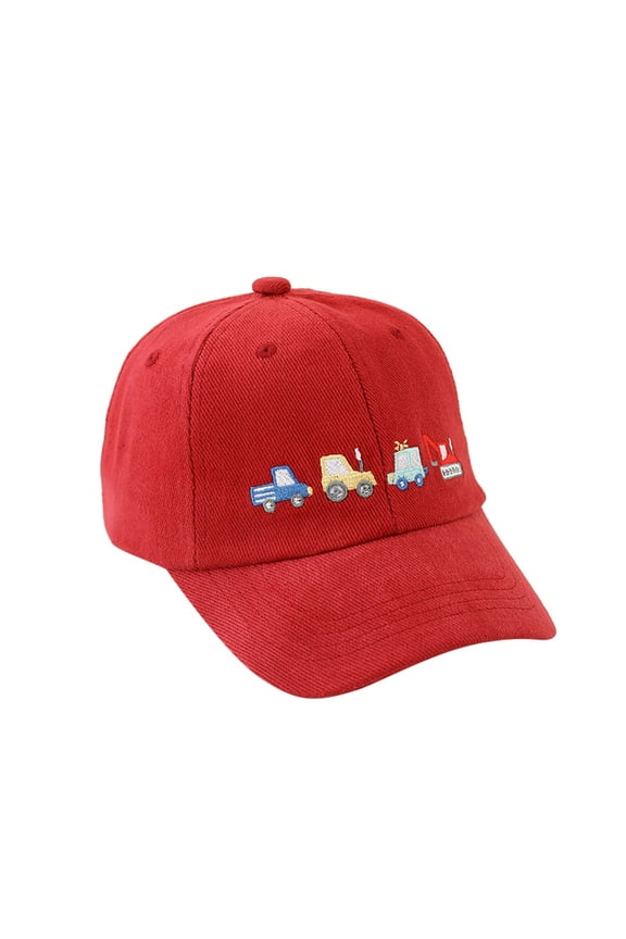 Toddlers Baseball Hat Boys, Kids Distressed-Washed Baseball Cap Cotton Hats for 2-8 Years Boy Gifts Age 1-6，Red