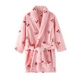 thumbnail image 1 of NIEWTR Toddlers Kids Hooded Robe Boys Girls Soft Flannel Bathrobes Night Robe Sleepwear Pajamas Pjs Homewear Leisure Wear for 2-11 Years(A02-Hot Pink,10-11 Years), 1 of 4