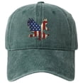 thumbnail image 1 of NIEWTR USA 250th Anniversary Patriotic Baseball Cap - Embroidered Bald Eagle Adjustable Retro Washed Hat for Men Women(Green,One Size), 1 of 8