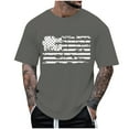thumbnail image 1 of NIEWTR USA Flag 4th of July American Flag Men's Tee Shirt USA Flag Print Short Sleeve T-Shirt Tops Mens Shirts(Dark Gray,XL), 1 of 5