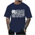 thumbnail image 1 of NIEWTR USA Flag Top Short Sleeve T-Shirt Fashion Mens 3D Printed American Flag T-Shirts Top Tees T-Shirt Shirts for Men(Navy,3XL), 1 of 5