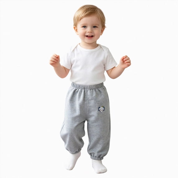 NIEWTR Unisex Cartoon French Joggers Baby Boy Pants Elastic Toddler Boys Active Fleece Jogger Pants