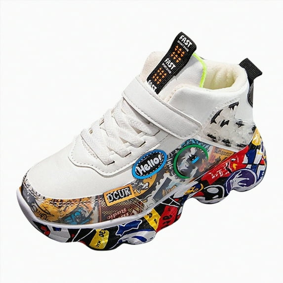 NIEWTR Unisex-Child Lightweight Breathable Knit Athletic Running Sneakers for Kids Shoes for Toddler Boys Girls Casual Shoes Walking/Running Shoes (White,C)